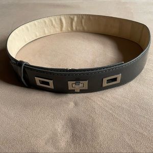 Gray Patent Leather Belt